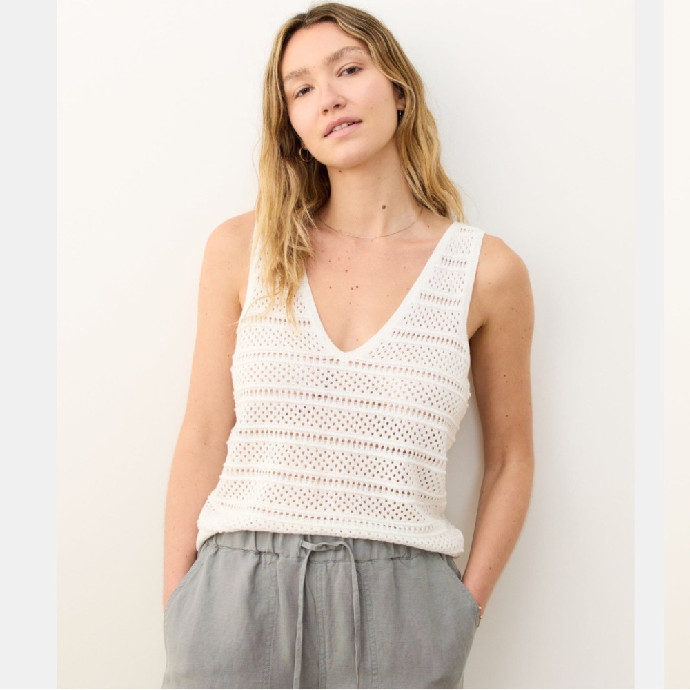 Marine Layer Finley Sweater Knit Tank Top Ivory Size XL NWOT